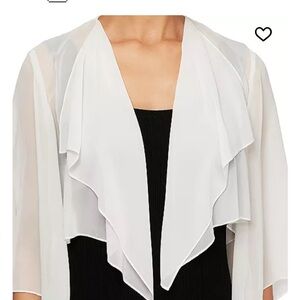 Alex Evenings Ivory Women's Semi-sheer Waterfall Shrug